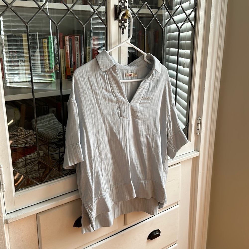 Faherty Organic Cotton popover collared shirt